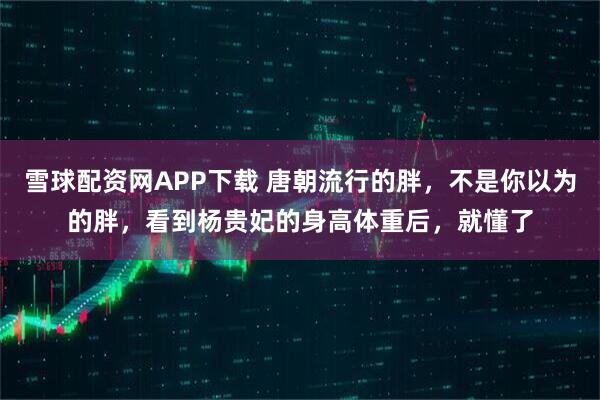 雪球配资网APP下载 唐朝流行的胖，不是你以为的胖，看到杨贵妃的身高体重后，就懂了