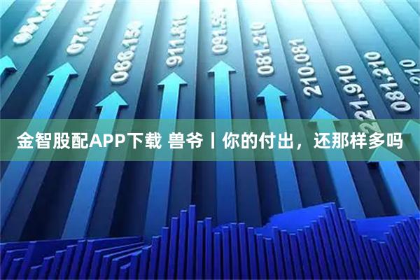 金智股配APP下载 兽爷丨你的付出，还那样多吗