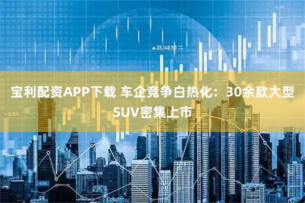 宝利配资APP下载 车企竞争白热化：30余款大型SUV密集上市