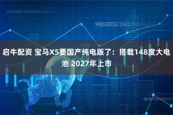 启牛配资 宝马X5要国产纯电版了：搭载148度大电池 2027年上市